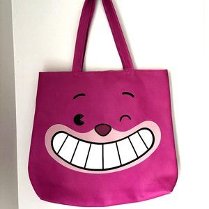 Disney Alice In Wonderland Pink Cheshire Cat Large Lined Tote/Handbag 16x14.5"